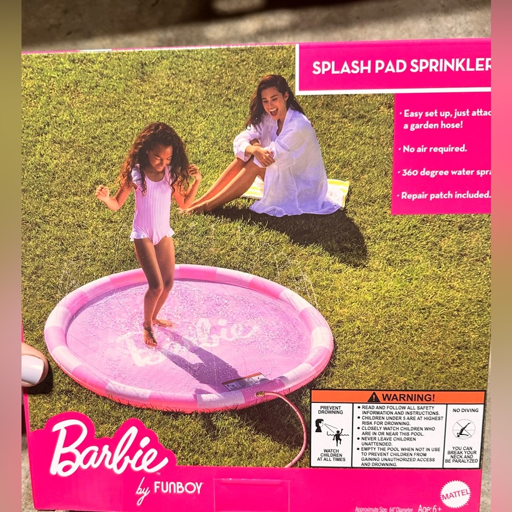Barbie Splash Pad Sprinkler By Funboy Brand New In Box! Great For Easter!